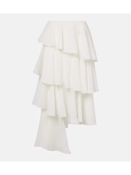 Fusta maxi Alaïa de in alb