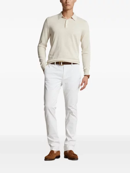 Tricou polo Polo Ralph Lauren cu glugă cu blană cu broderie roșu