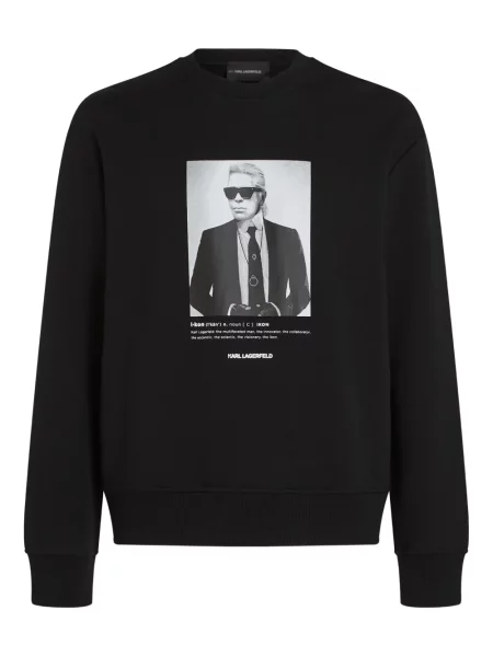 Hanorac Karl Lagerfeld cu imagine negru
