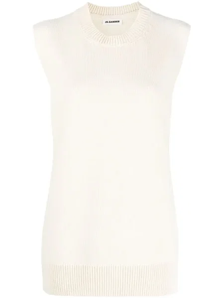 Vestă Jil Sander de lână alb