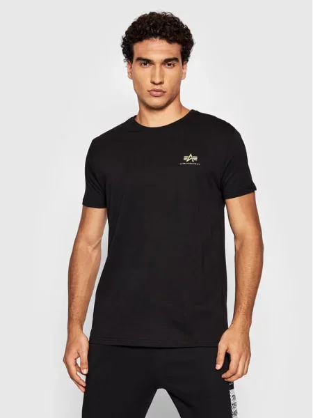 ALPHA INDUSTRIES Majica tamno smeđa / zelena / svijetlonarančasta crna