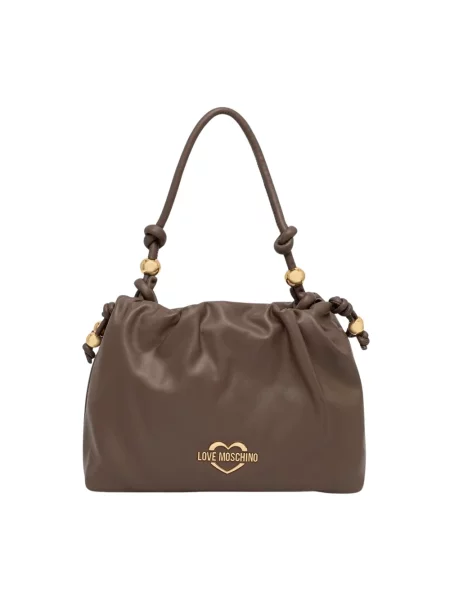 Love Moschino torebka z imitacji skóry brązowa