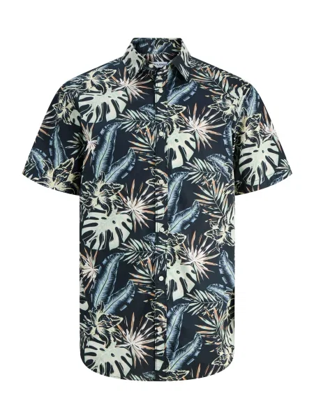 Jack & Jones Plus Srajca JJHONOLULU mornarska / svetlo modra / svetlo zelena bela