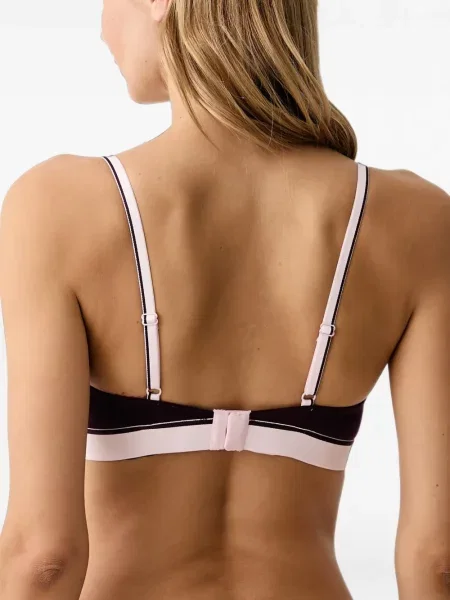 Σουτιέν τριγωνάκι Emporio Armani με αυτόγραφο μωβ
