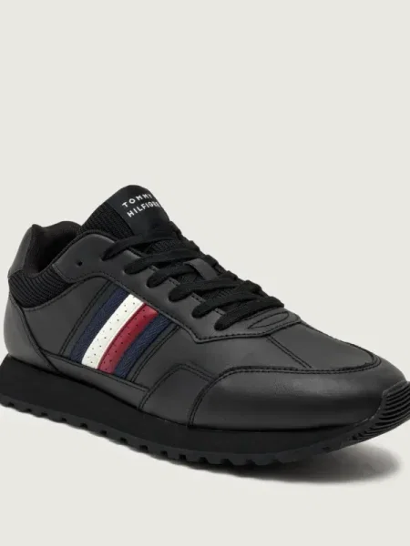 Tommy Hilfiger Teniși din piele NEW RUNNER EVA negru