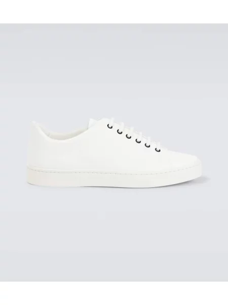 Sneakerși Manolo Blahnik din piele alb
