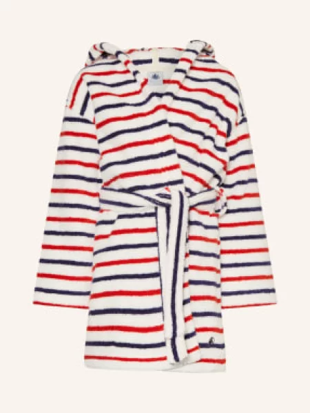 Petit Bateau Župan S Kapucí / červená / modrá bílá