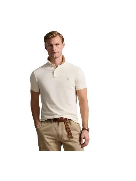 Koszulka polo Polo Ralph Lauren z siateczką beżowa