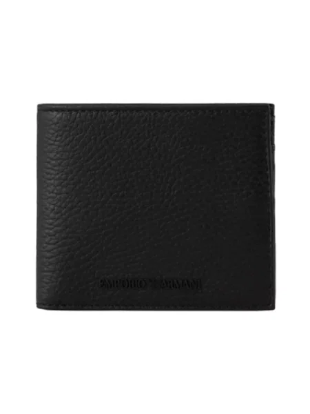 Emporio Armani Portfel skórzany czarny