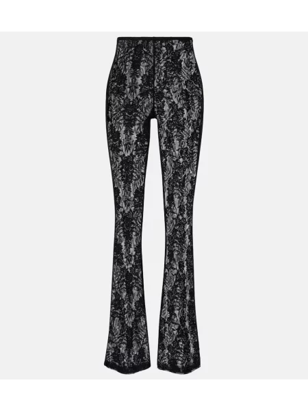 Pantaloni Norma Kamali din dantelă negru