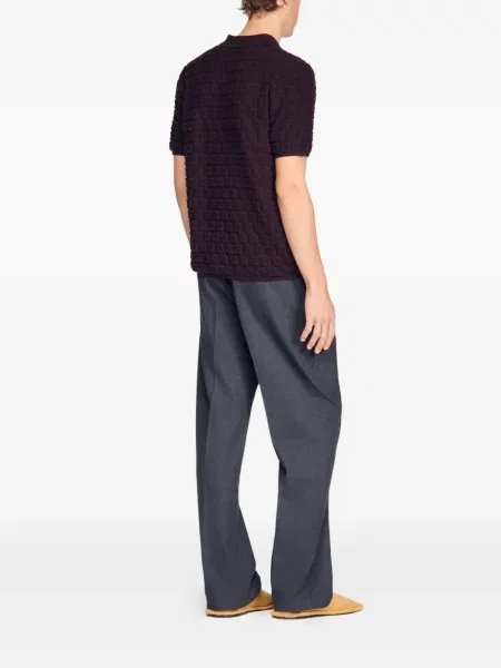 Tricou polo Sandro tricotate maro