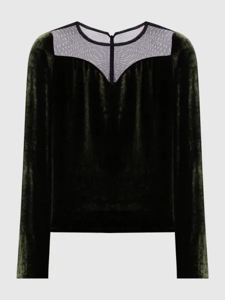 Оксамитова блуза Lanvin зелена