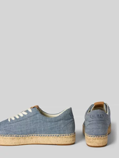 Sneakersy o niskim kroju z espadrylową podeszwą Lauren Ralph Lauren niebieskie