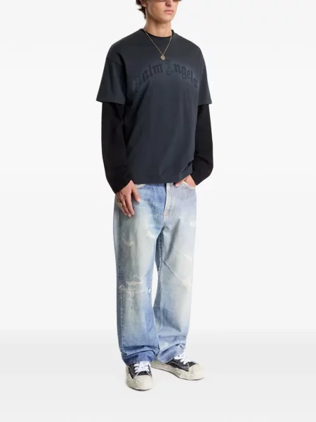 Tricou Palm Angels cu autograf negru