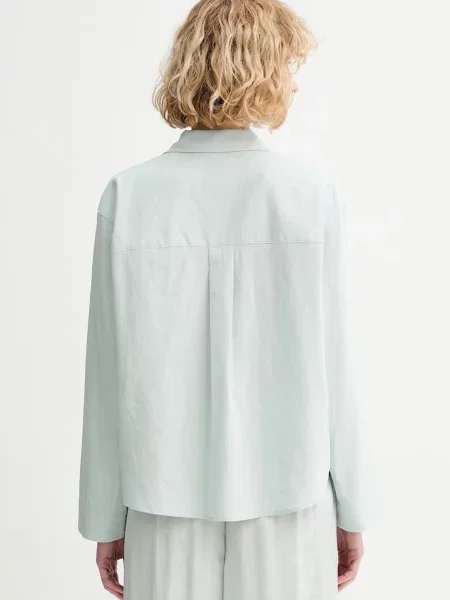 Calvin Klein blúz női lenvászonnal zöld