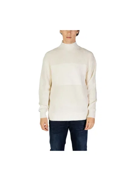 Sweter z golfem Calvin Klein biały