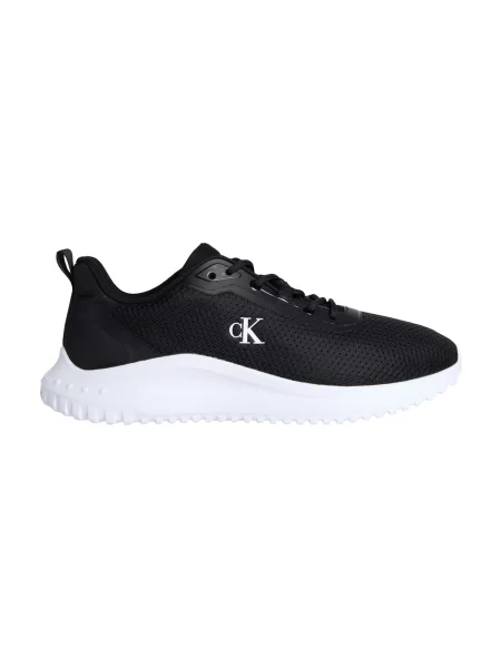 Calvin Klein Jeans Sneakersy Eva Runner Mix Mesh Čierna biela