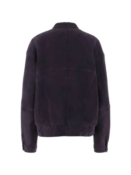 Geacă Giorgio Armani din piele de căprioară violet