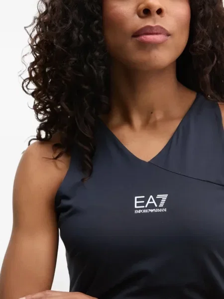 Odgovarati mini haljina Ea7 Emporio Armani s V-izrezom plava