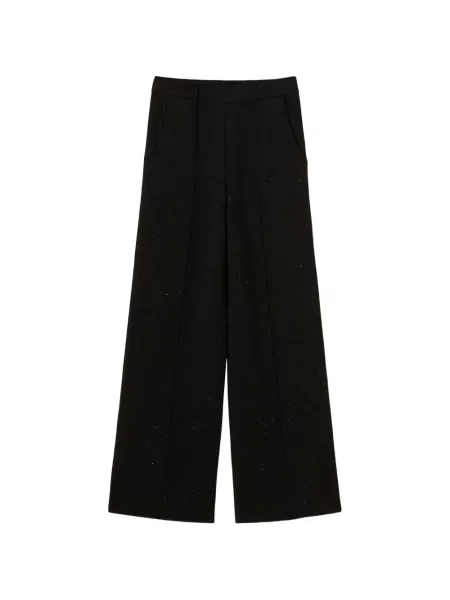 Pantaloni Twinset cu paiete tricotate negru