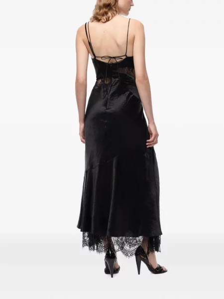 Lung rochie Pinko din satin negru
