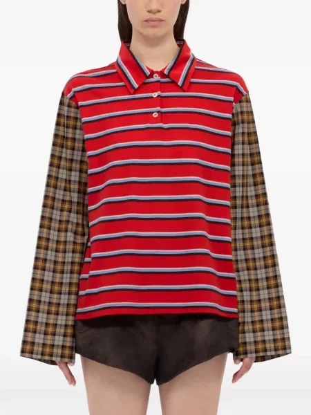 Tricou polo Msgm cu dungi roșu