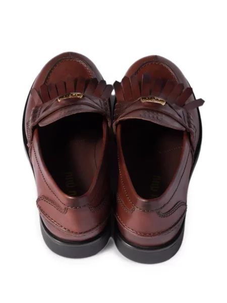 Pantofi loafer Miu Miu din piele maro