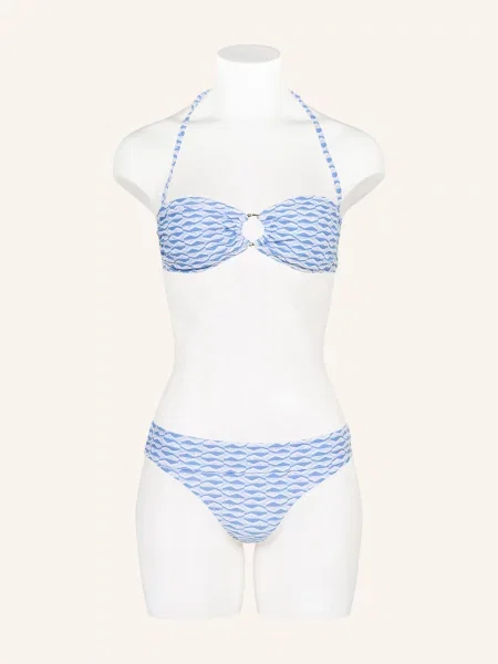 Heidi Klein Bandeau Bikiny Tinos tmavě modrá bílá