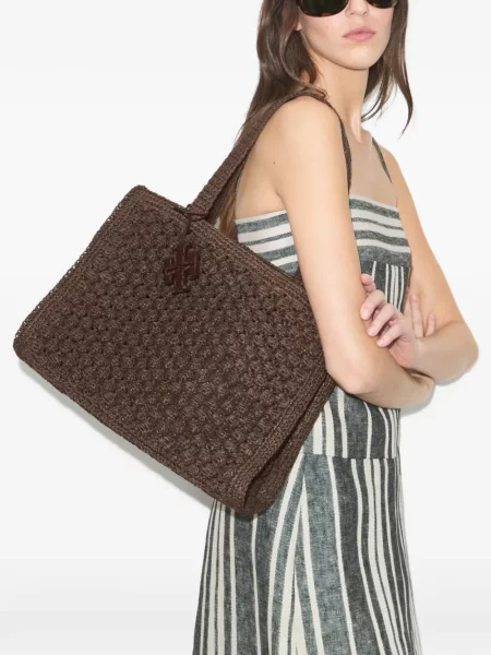 Shopper táska Tory Burch barna