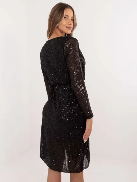 Haljina Italy Moda s kapuljačom crna