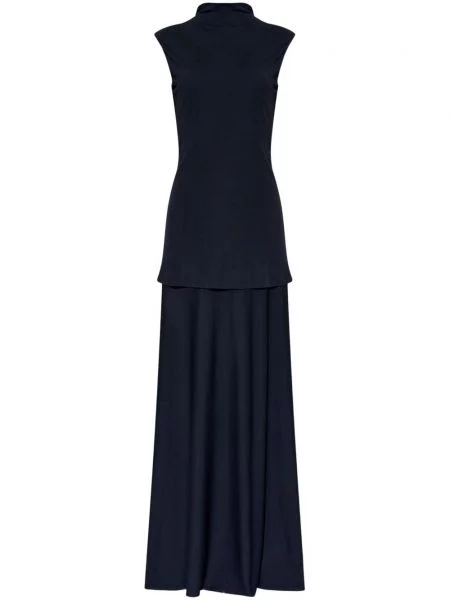 Rochie maxi Jil Sander fără mâneci de costum albastru