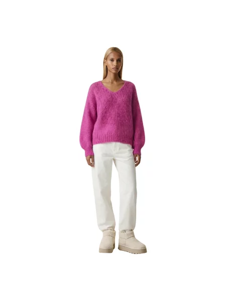 Sweter Americandreams wełniany fioletowy