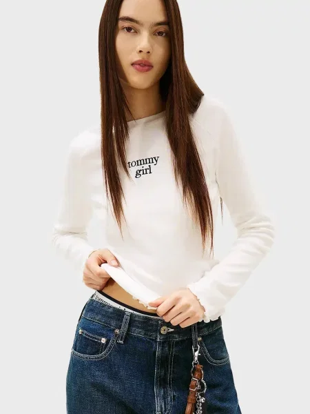 Лонгслів Tommy Jeans білий