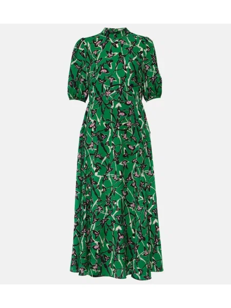 Rochie midi Diane Von Furstenberg din jerseu până la genunchi de costum verde