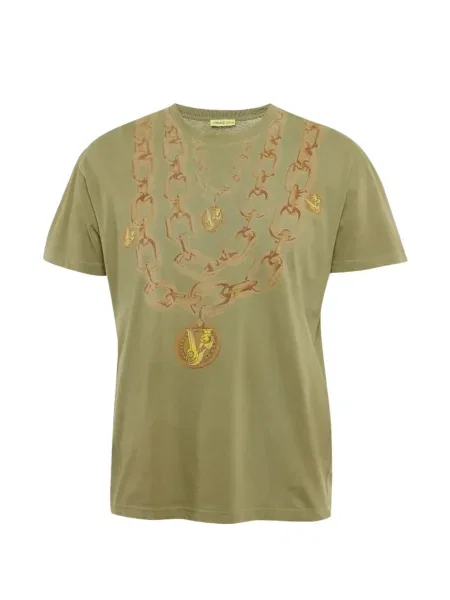 Koszulka Versace Jeans Couture z nadrukiem z okrągłym dekoltem zielona