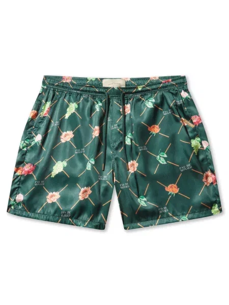 Pas De Monaco Kalhoty FRUIT MONOGRAM tmavě / mix barev zelená