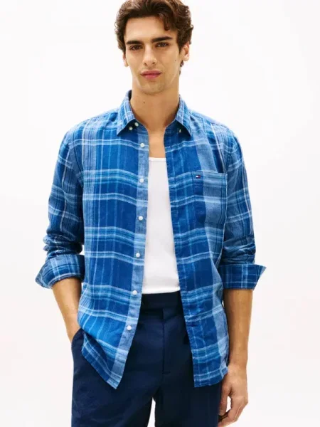 Tommy Hilfiger Cămașă Madras Check albastru