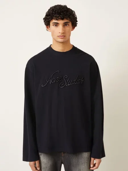 Acne Studios Koszulka Z Długim Rękawem schwarz czarna