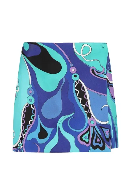 Fusta mini Pucci cu imagine cu imprimeu abstract albastru