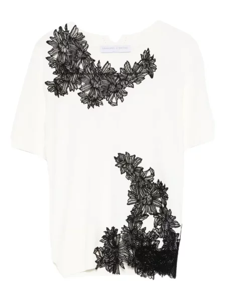 Tricou Ermanno Scervino cu model floral alb