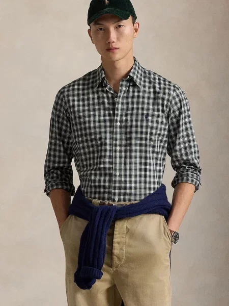 Риза Polo Ralph Lauren със стандартна кройка с яка с копче