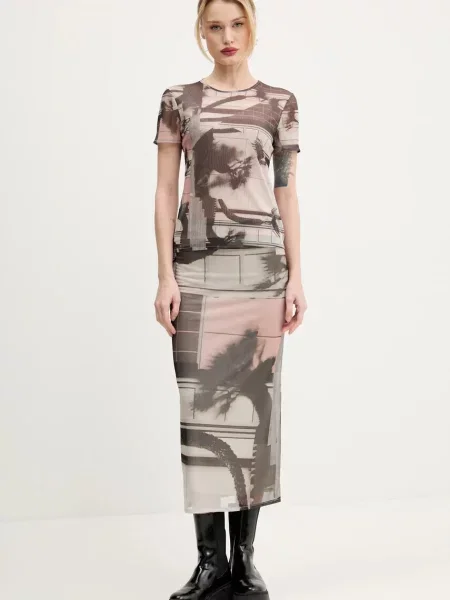 Desigual spódnica SHELLEY maxi ołówkowa beżowy