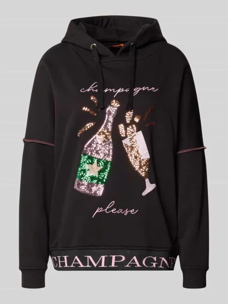 Bluza z kapturem z czystej bawełny Miss Goodlife czarna