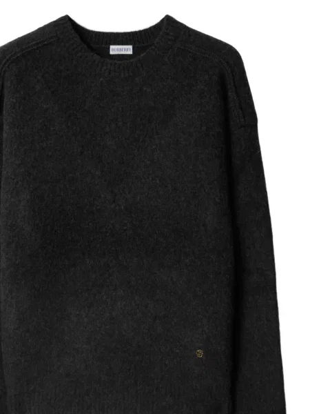 Pulover Burberry cu decolteu rotund gri