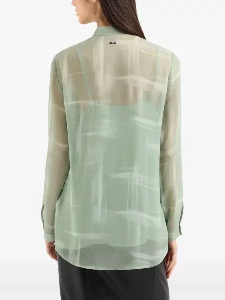 Cămașă Armani Exchange cu imagine cu imprimeu abstract verde