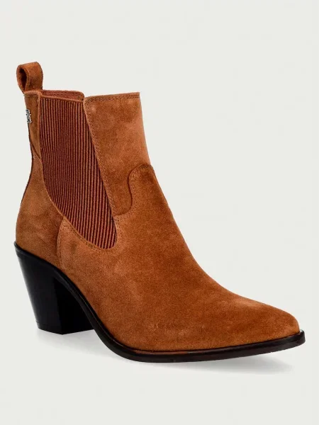 Botine Tommy Hilfiger Suede Western Chelsea Boot maro