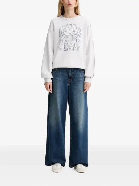 Curea Levi's® cu broderie cu cataramă cu dungi albastru