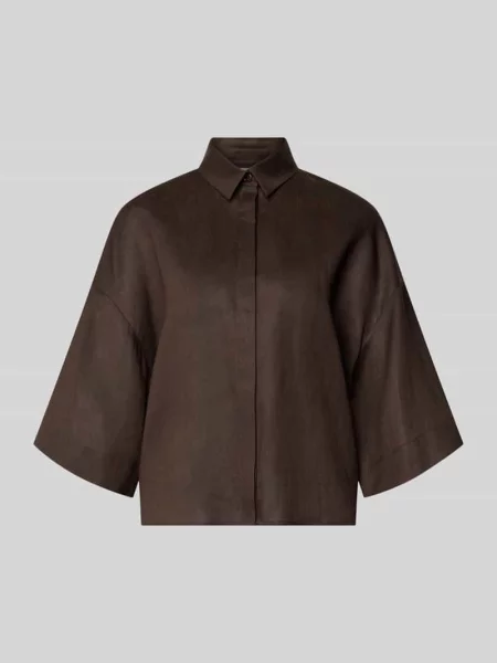 Bluzka lniana o pudełkowym kroju z rękawem o dł. model RITO' Mm By Max Mara