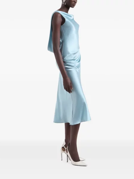Rochie midi Nina Ricci asimetrică albastru