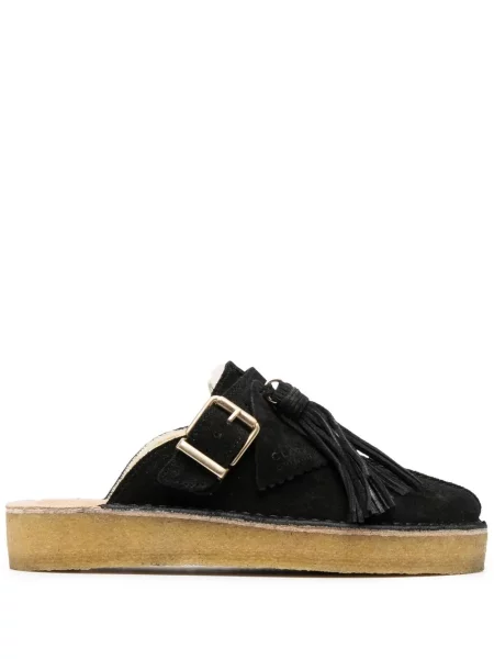 Papuci tip mules Clarks Originals din piele negru